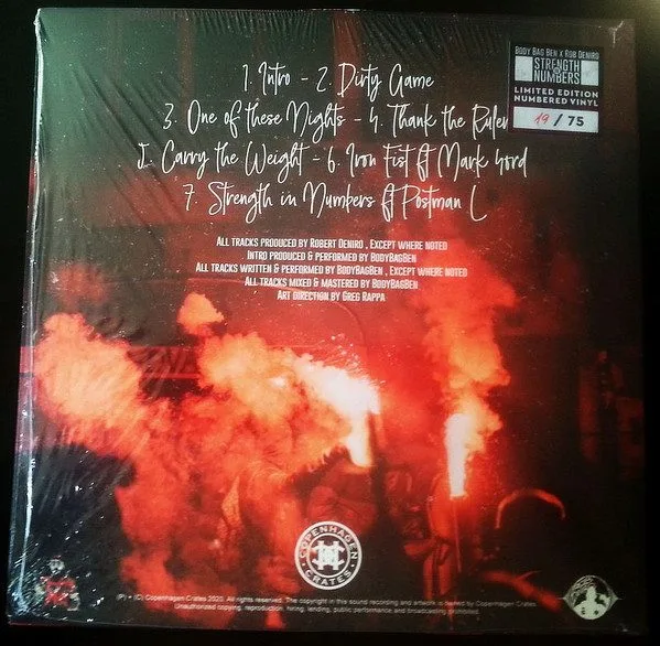 Body Bag Ben x Robert Deniro - Body Bag Ben x Robert Deniro - Strength In Numbers 12" vinyl record cover