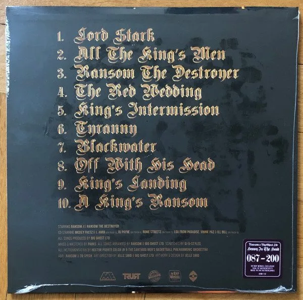 Ransom (5) X Big Ghost LTD - Ransom (5) X Big Ghost LTD - Heavy Is The Head LP vinyl record cover