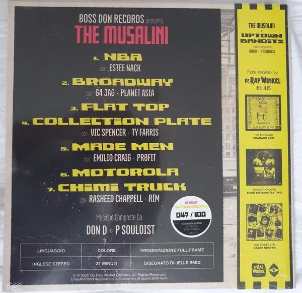The Musalini - The Musalini - Uptown Bandits LP vinyl record cover