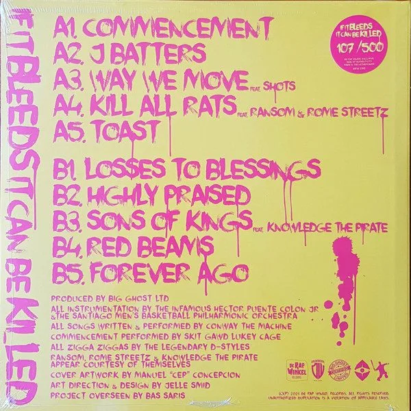 Conway The Machine X Big Ghost LTD - Conway The Machine x Big Ghost LTD - If It Bleeds It Can Be Killed LP vinyl record cover