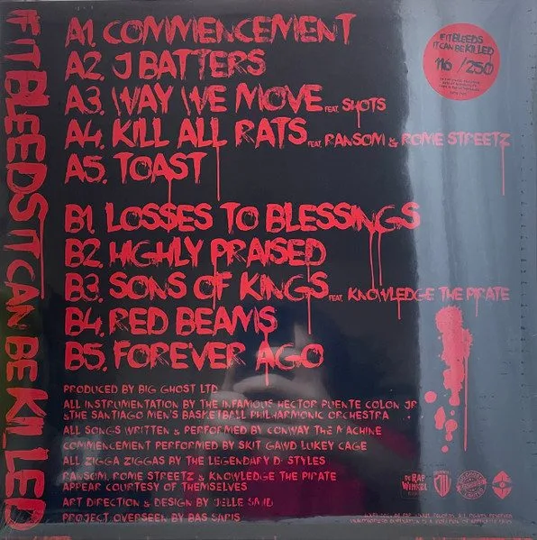 Conway The Machine X Big Ghost LTD - Conway The Machine x Big Ghost LTD - If It Bleeds It Can Be Killed LP vinyl record cover