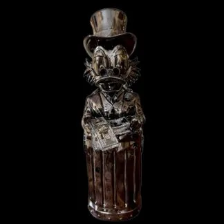 Martin de Noir Dollar Duck - Bronze chrome sculpture