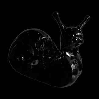 Martin de Noir Skull Snail Black chrome sculpture